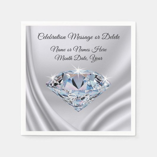 Serviette En Papier Serviettes Mariage diamant étonnantes ou toute occ (Devant)