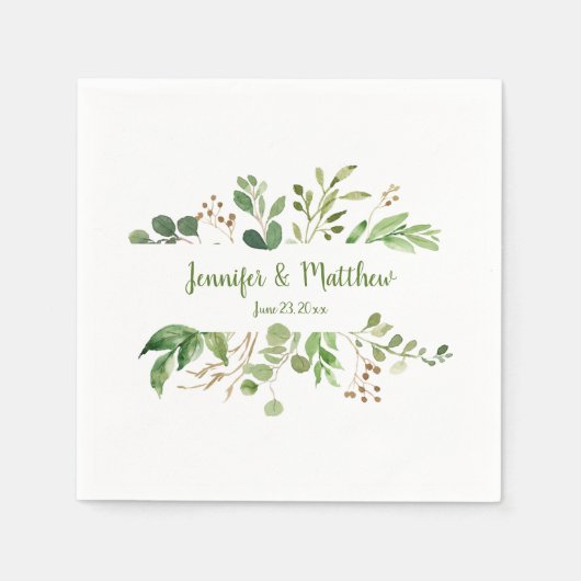 Serviette En Papier Serviettes Mariage Dream Botanique Eucalyptus (Devant)