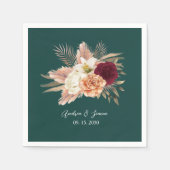 Serviette En Papier Serviettes Mariage Emerald Floral (Devant)