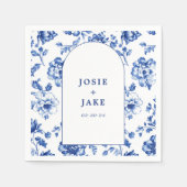 Serviette En Papier Serviettes mariage en arche bleu et blanc (Devant)