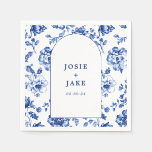 Serviette En Papier Serviettes mariage en arche bleu et blanc