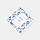 Serviette En Papier Serviettes mariage en arche bleu et blanc (Coin)
