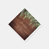 Serviette En Papier Serviettes Mariage en bois rustique Eucalyptus ver (Coin)