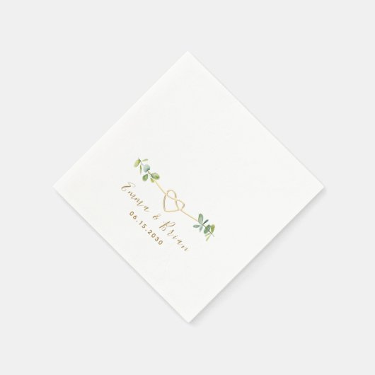 Serviette En Papier Serviettes Mariage Eucalyptus (Coin)