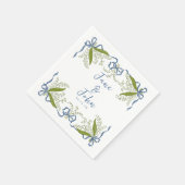 Serviette En Papier Serviettes Mariage Floral Français Personnalisées (Coin)