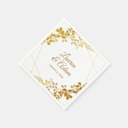 Serviette En Papier Serviettes Mariage Gold Foil Bébé ou Vins (Coin)