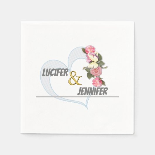 Serviette En Papier Serviettes Mariage modernes personnalisées (Devant)