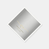 Serviette En Papier Serviettes Mariage Monogramme Or Argent (Coin)