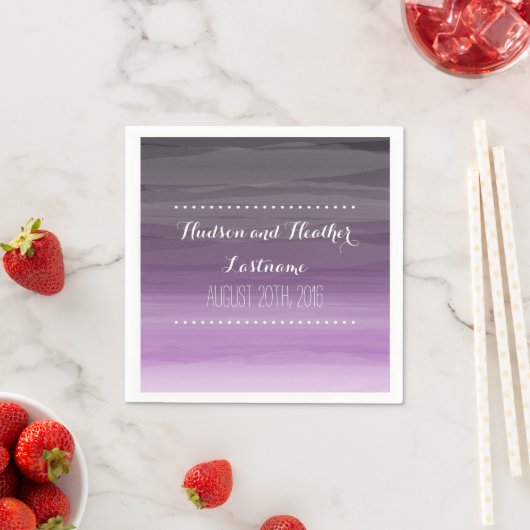 Serviette En Papier Serviettes Mariage Ombre en Plum foncé (En situation)