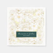 Serviette En Papier Serviettes Mariage Or Personnalisées (Devant)