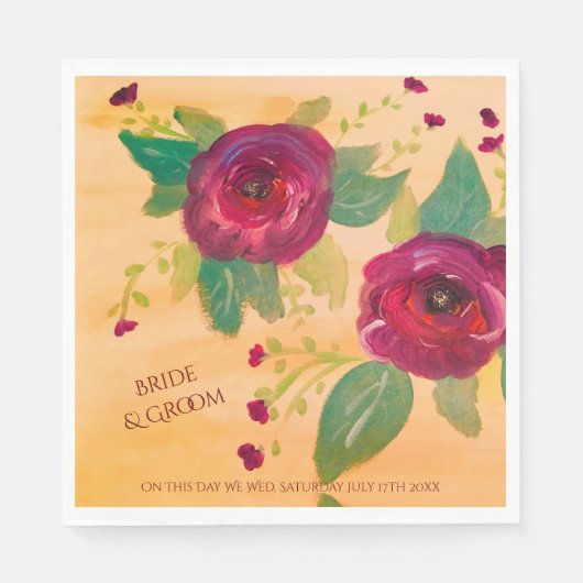 Serviette En Papier Serviettes Mariage personnalisées (Devant)