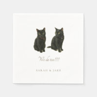 Serviettes Mariage personnalisées 2 chats