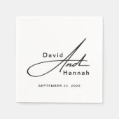 Serviette En Papier Serviettes Mariage personnalisées avec nom (Devant)