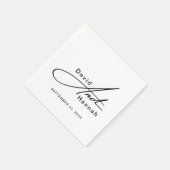 Serviette En Papier Serviettes Mariage personnalisées avec nom (Coin)
