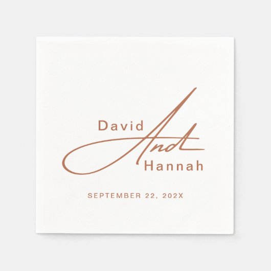 Serviette En Papier Serviettes Mariage personnalisées avec nom (Devant)