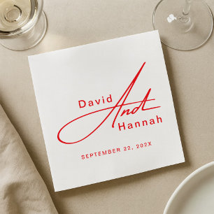 Serviette En Papier Serviettes Mariage personnalisées avec nom