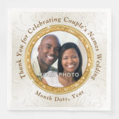 Serviette En Papier Serviettes Mariage personnalisées avec photo, 3 ta (Devant)
