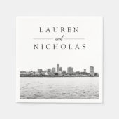 Serviette En Papier Serviettes Mariage personnalisées Cleveland Skylin (Devant)