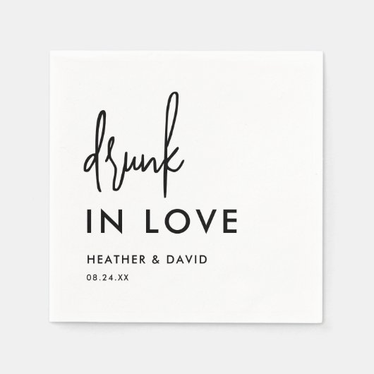 Serviette En Papier Serviettes Mariage personnalisées dans l'amour (Devant)