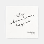 Serviette En Papier Serviettes Mariage personnalisées L'aventure comme (Devant)