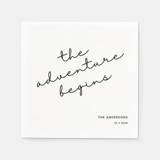 Serviette En Papier Serviettes Mariage personnalisées L'aventure comme (Devant)