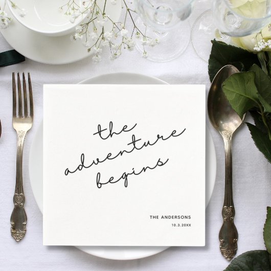 Serviette En Papier Serviettes Mariage personnalisées L'aventure comme