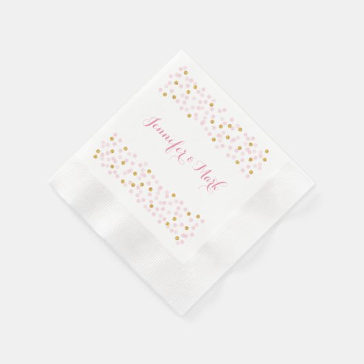 Serviette En Papier Serviettes Mariage personnalisées Pink & Gold Conf (Coin)