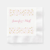 Serviette En Papier Serviettes Mariage personnalisées Pink & Gold Conf (Devant)