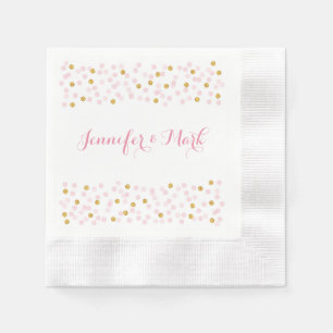 Serviette En Papier Serviettes Mariage personnalisées Pink & Gold Conf