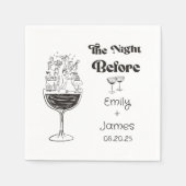 Serviette En Papier Serviettes Mariage Quirky Tirées À La Main (Devant)