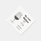Serviette En Papier Serviettes Mariage Quirky Tirées À La Main (Coin)