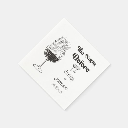 Serviette En Papier Serviettes Mariage Quirky Tirées À La Main (Coin)