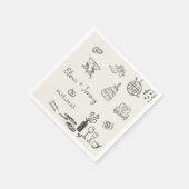Serviette En Papier Serviettes Mariage Quirky Tirées À La Main (Coin)