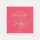 Serviette En Papier Serviettes Mariage rose chaud (Devant)