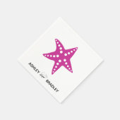 Serviette En Papier Serviettes Mariage Starfish, Plage, Rose Fuchsia (Coin)