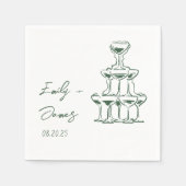 Serviette En Papier Serviettes Mariage tour Champagne à main (Devant)