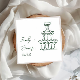 Serviette En Papier Serviettes Mariage tour Champagne à main