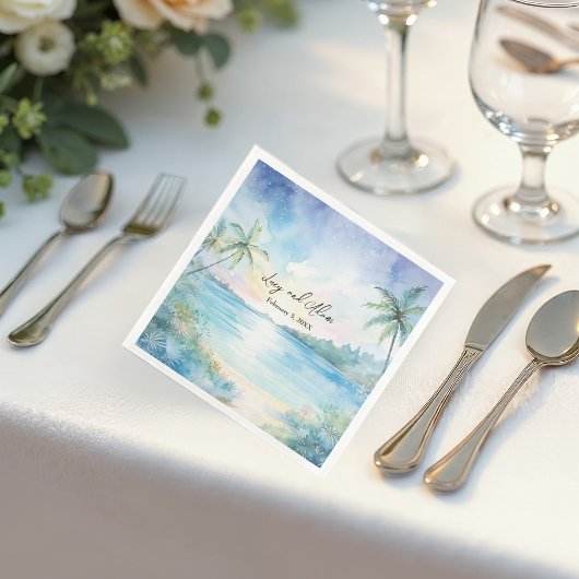 Serviette En Papier Serviettes Mariage Tropical Bliss