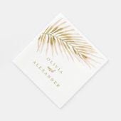 Serviette En Papier Serviettes mariage Tropical Gold Palm (Coin)
