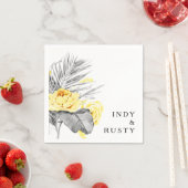 Serviette En Papier Serviettes Mariage Tropical Moderne (En situation)