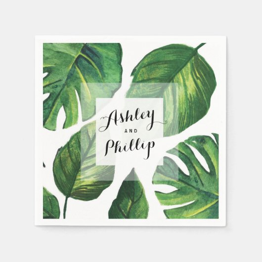 Serviette En Papier Serviettes Mariage tropicale (Devant)