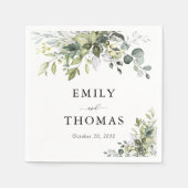 Serviette En Papier Serviettes Mariage verdoyantes (Devant)