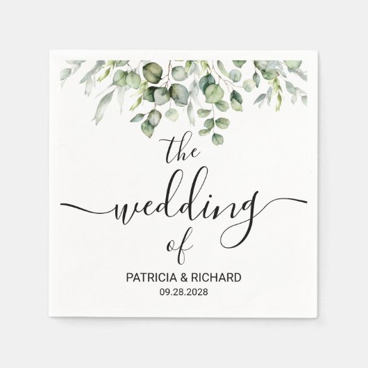 Serviette En Papier Serviettes Mariage verdoyantes (Devant)