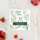 Serviette En Papier Serviettes Mariage verdoyantes neutres (En situation)