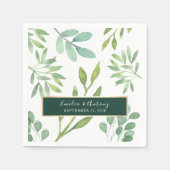 Serviette En Papier Serviettes Mariage verdoyantes neutres (Devant)