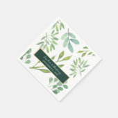 Serviette En Papier Serviettes Mariage verdoyantes neutres (Coin)