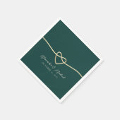 Serviette En Papier Serviettes Mariage vert émeraude avec coeur (Coin)