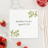 Serviette En Papier Serviettes Mariage vert simple (En situation)