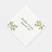 Serviette En Papier Serviettes Mariage vert simple (Coin)