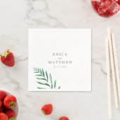 Serviette En Papier Serviettes Mariage vertes simples (En situation)
